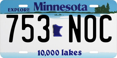 MN license plate 753NOC