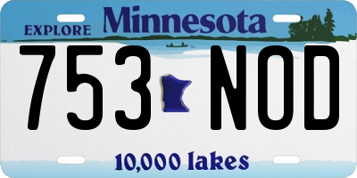 MN license plate 753NOD