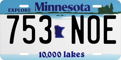 MN license plate 753NOE