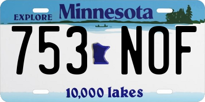 MN license plate 753NOF