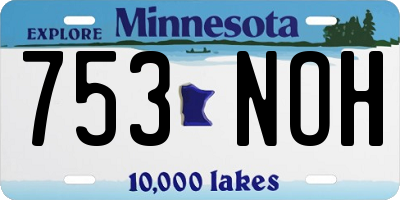 MN license plate 753NOH