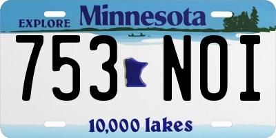 MN license plate 753NOI