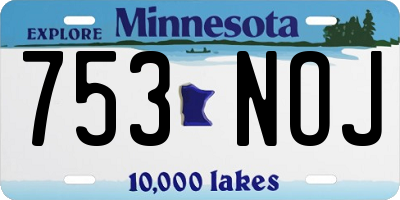 MN license plate 753NOJ