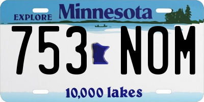 MN license plate 753NOM