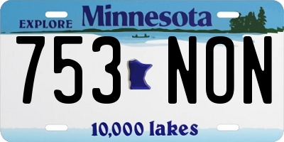 MN license plate 753NON