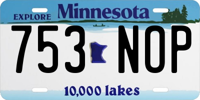 MN license plate 753NOP