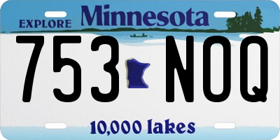 MN license plate 753NOQ