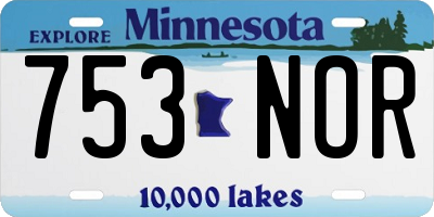 MN license plate 753NOR