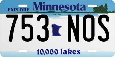 MN license plate 753NOS