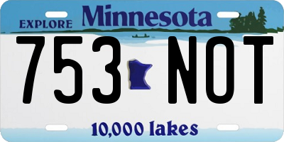 MN license plate 753NOT