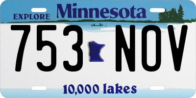 MN license plate 753NOV