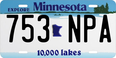 MN license plate 753NPA