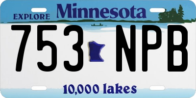 MN license plate 753NPB