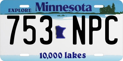 MN license plate 753NPC