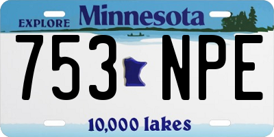 MN license plate 753NPE