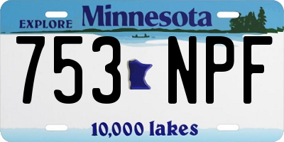 MN license plate 753NPF