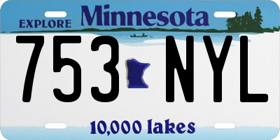 MN license plate 753NYL
