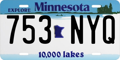 MN license plate 753NYQ