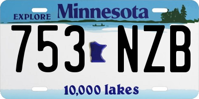 MN license plate 753NZB
