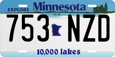 MN license plate 753NZD