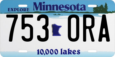MN license plate 753ORA