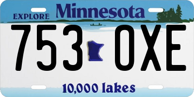 MN license plate 753OXE