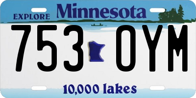 MN license plate 753OYM