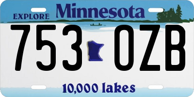 MN license plate 753OZB