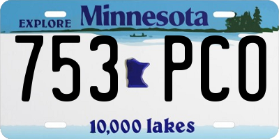 MN license plate 753PCO