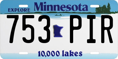 MN license plate 753PIR