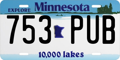 MN license plate 753PUB