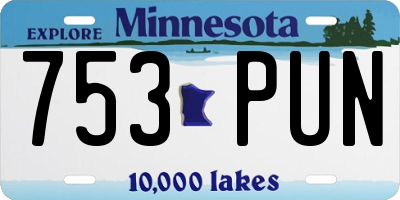 MN license plate 753PUN