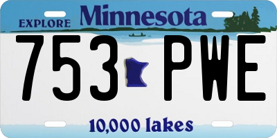 MN license plate 753PWE