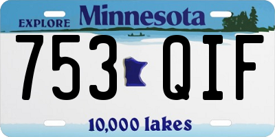 MN license plate 753QIF