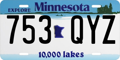 MN license plate 753QYZ