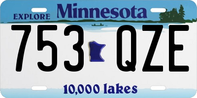 MN license plate 753QZE
