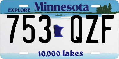 MN license plate 753QZF