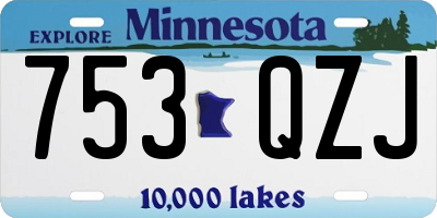 MN license plate 753QZJ