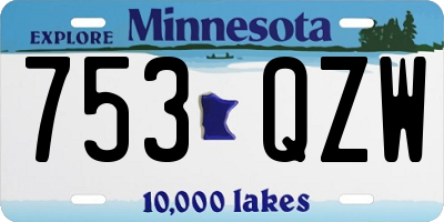 MN license plate 753QZW