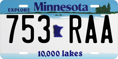 MN license plate 753RAA