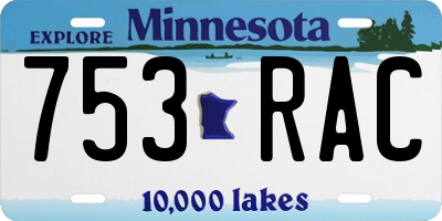 MN license plate 753RAC