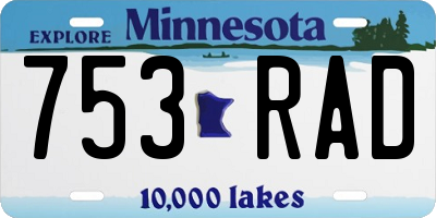 MN license plate 753RAD