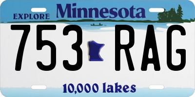 MN license plate 753RAG