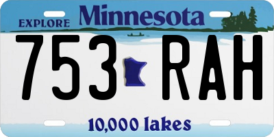 MN license plate 753RAH