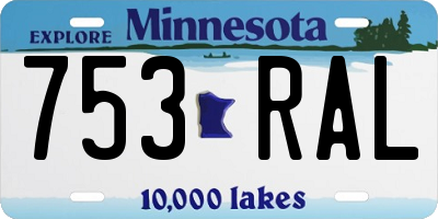MN license plate 753RAL