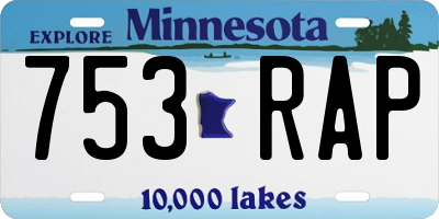 MN license plate 753RAP