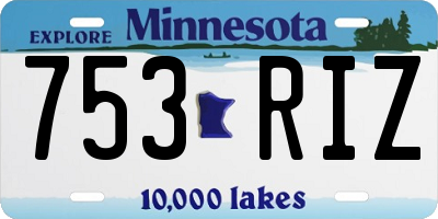 MN license plate 753RIZ