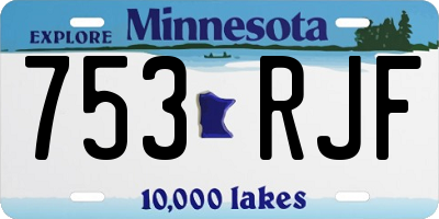 MN license plate 753RJF