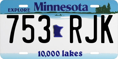 MN license plate 753RJK