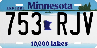 MN license plate 753RJV